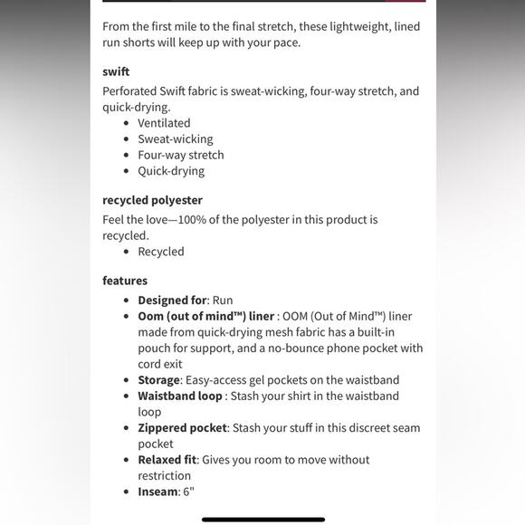 Lululemon Outpacer running shorts reflective small black - Picture 3 of 10